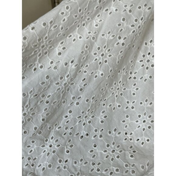 Lane Bryant Milkmaid Top 3X White Off Shoulder Smock Eyelet Neutral Coquette 80s - Picture 5 of 14